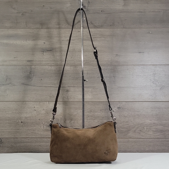 Patricia Nash Handbags - Patricia Nash Brown Suede Leather Crossbody Shoulder Bag